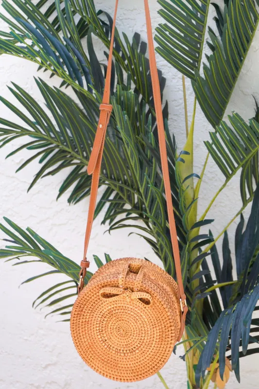 Beach Getaway Round Bag: Tan sold by Bella and Bloom
