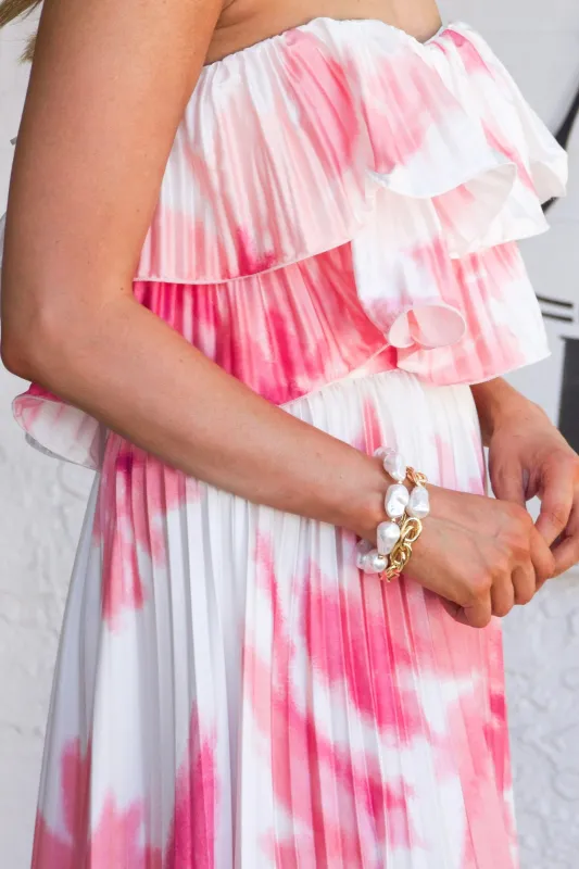 Leilani Pearl Chain Bracelet Set: Gold sold by Bella and Bloom