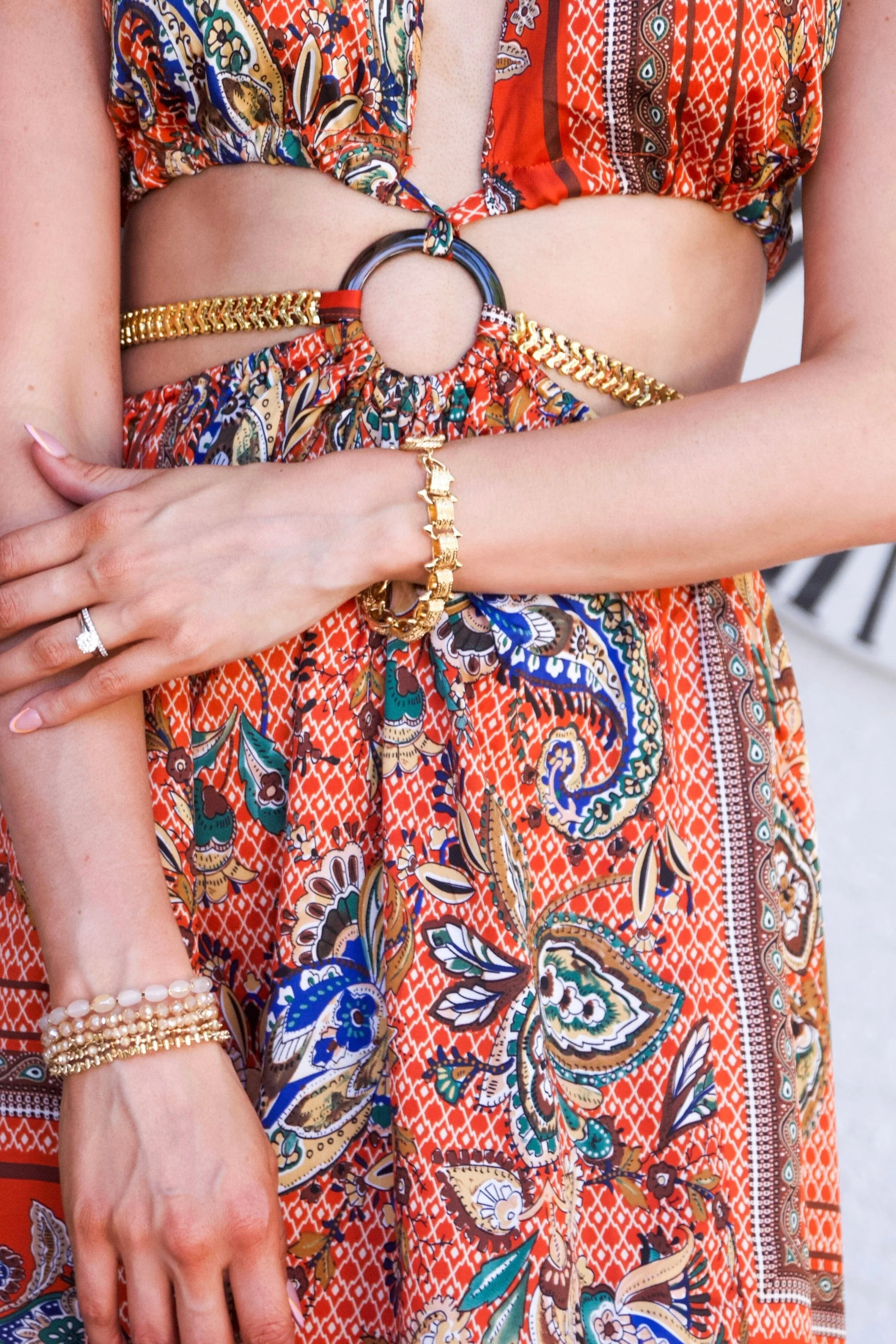 Elisa Beaded Bracelet Set: Champagne/Gold sold by Bella and Bloom product image thumbnail 2