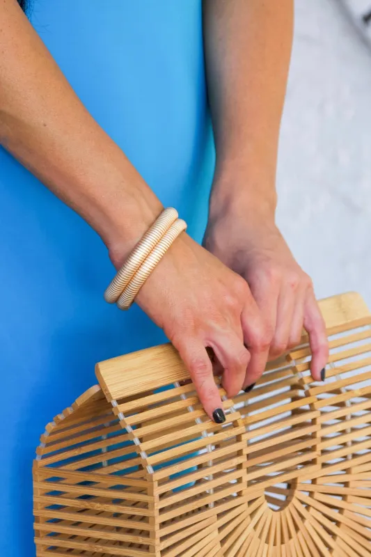 Chic Essential Bangle Set: Matte Gold sold by Bella and Bloom