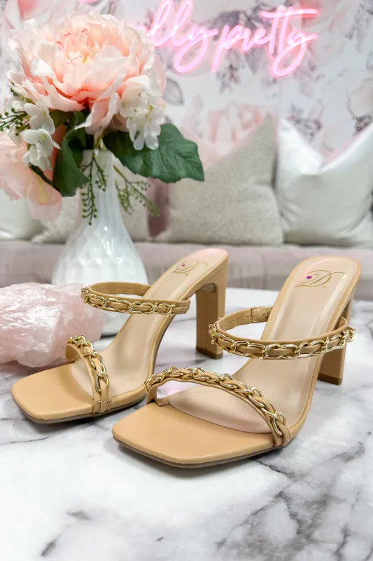 Fenn Chain Link Heels: Nude sold by Bella and Bloom