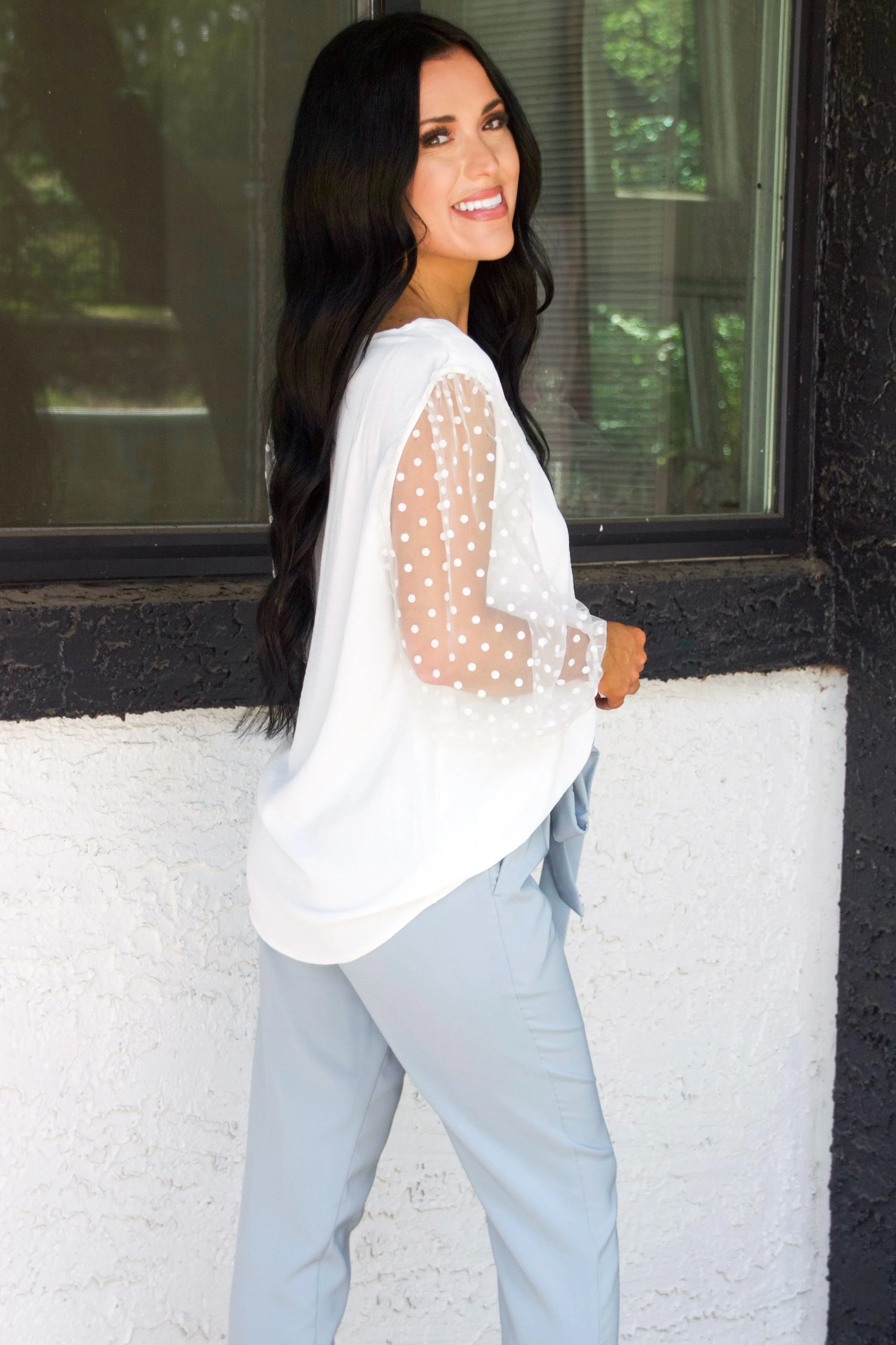 Melly Tie Pants: Dusty Blue sold by Bella and Bloom product image thumbnail 3