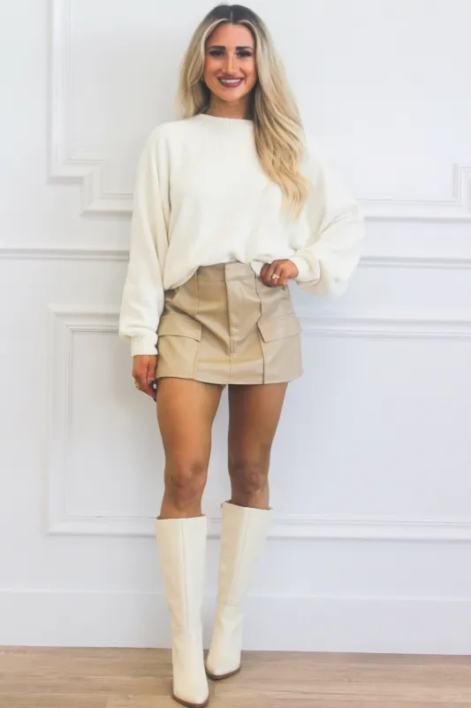 Classic Staple Chenille Sweater: Cream sold by Bella and Bloom