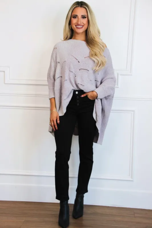 Victoria Chenille Oversized Sweater: Dusty Lavender sold by Bella and Bloom