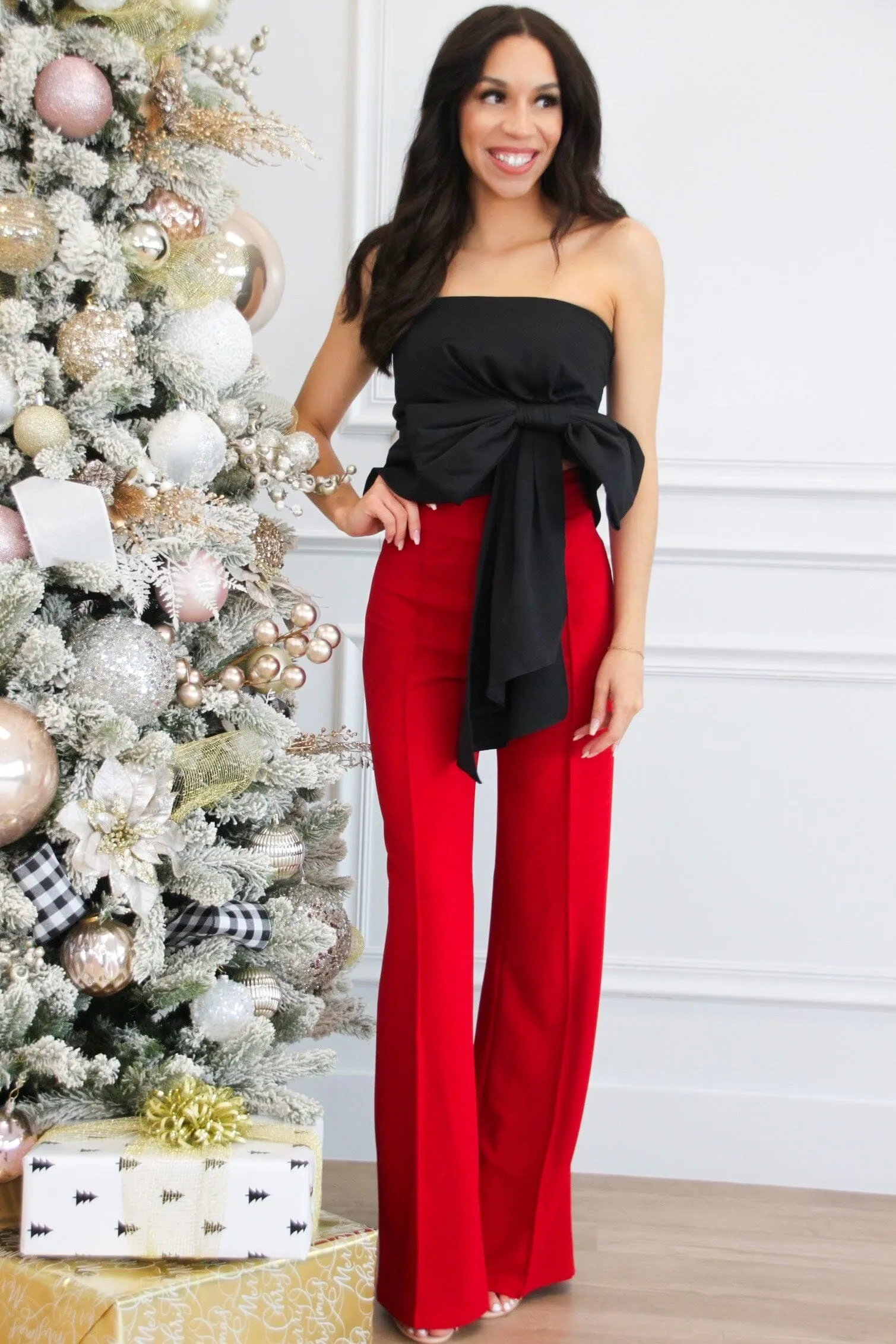 Wish List Bow Crop Top: Black sold by Bella and Bloom