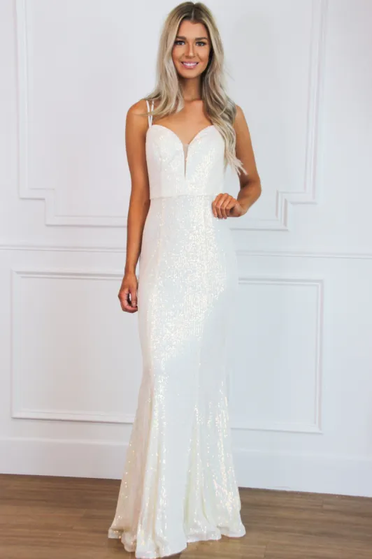 Moments Like This Sequin Dress: Opal Iridescent sold by Bella and Bloom
