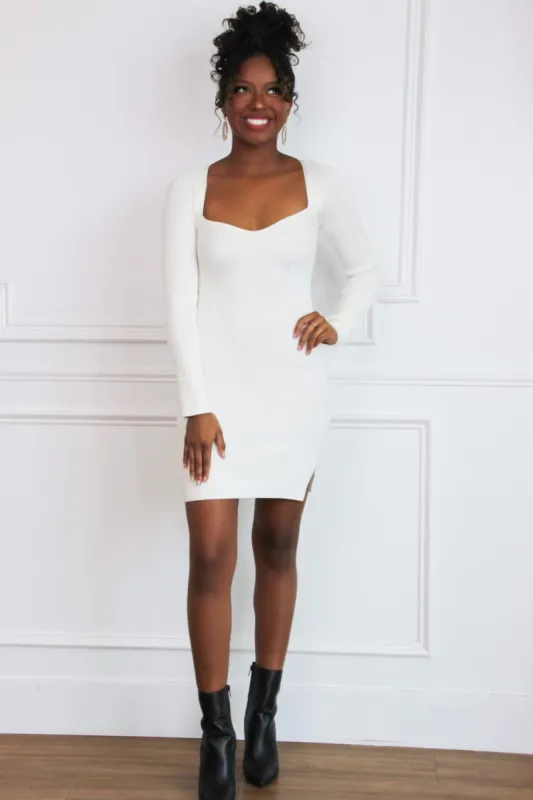 Nothing Personal Sweater Dress: Ivory sold by Bella and Bloom