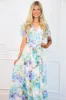 Botanical Beauty Floral Maxi Dress: Cream/Blue Multi sold by Bella and Bloom