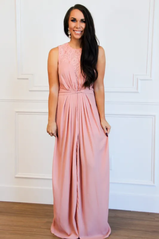Sweet Twist Maxi Dress: Blush sold by Bella and Bloom