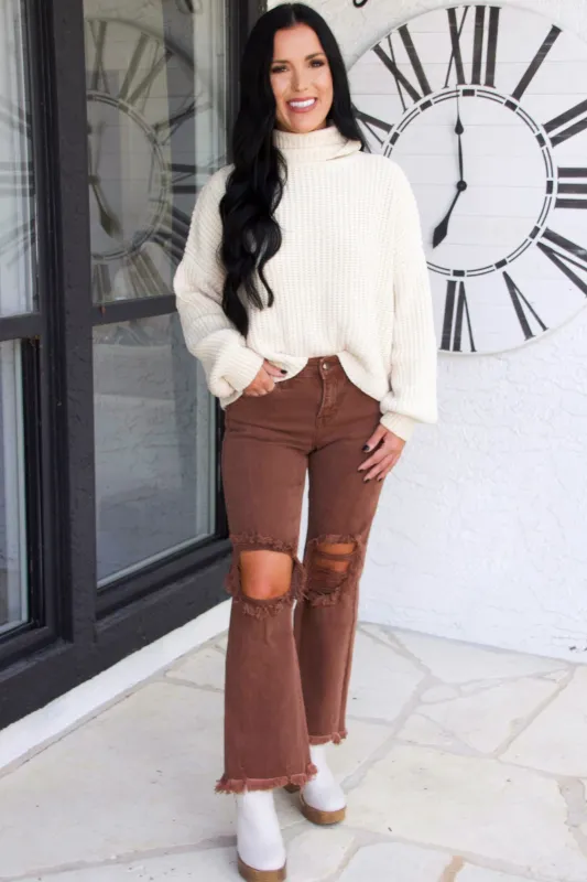 Winter Wishes Chenille Cropped Sweater: Cream sold by Bella and Bloom