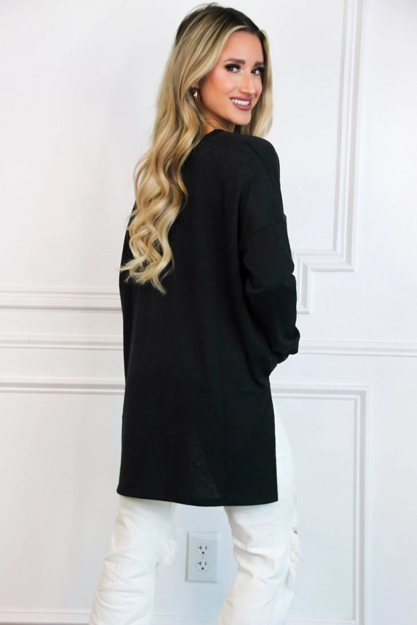 Bonfire Babe Oversized Pocket Top: Black sold by Bella and Bloom product image thumbnail 2