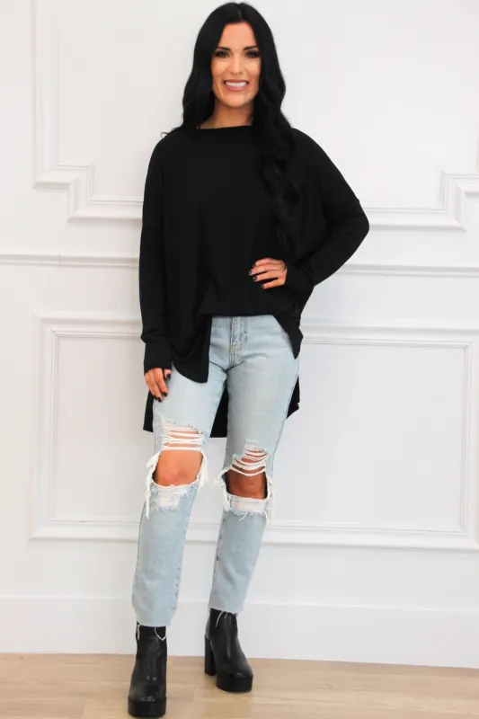 Closet Basic Oversized Soft Top: Black made by Zenana