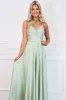 Ella Satin Slit Formal Dress: Sage sold by Bella and Bloom