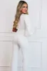 Steal the Show One Shoulder Sequin Jumpsuit: White sold by Bella and Bloom