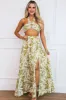 Sending Postcards Tropical Two Piece Set: Ivory/Light Olive sold by Bella and Bloom
