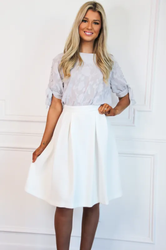 Sweet Nothings Floral Top: Dove Grey sold by Bella and Bloom