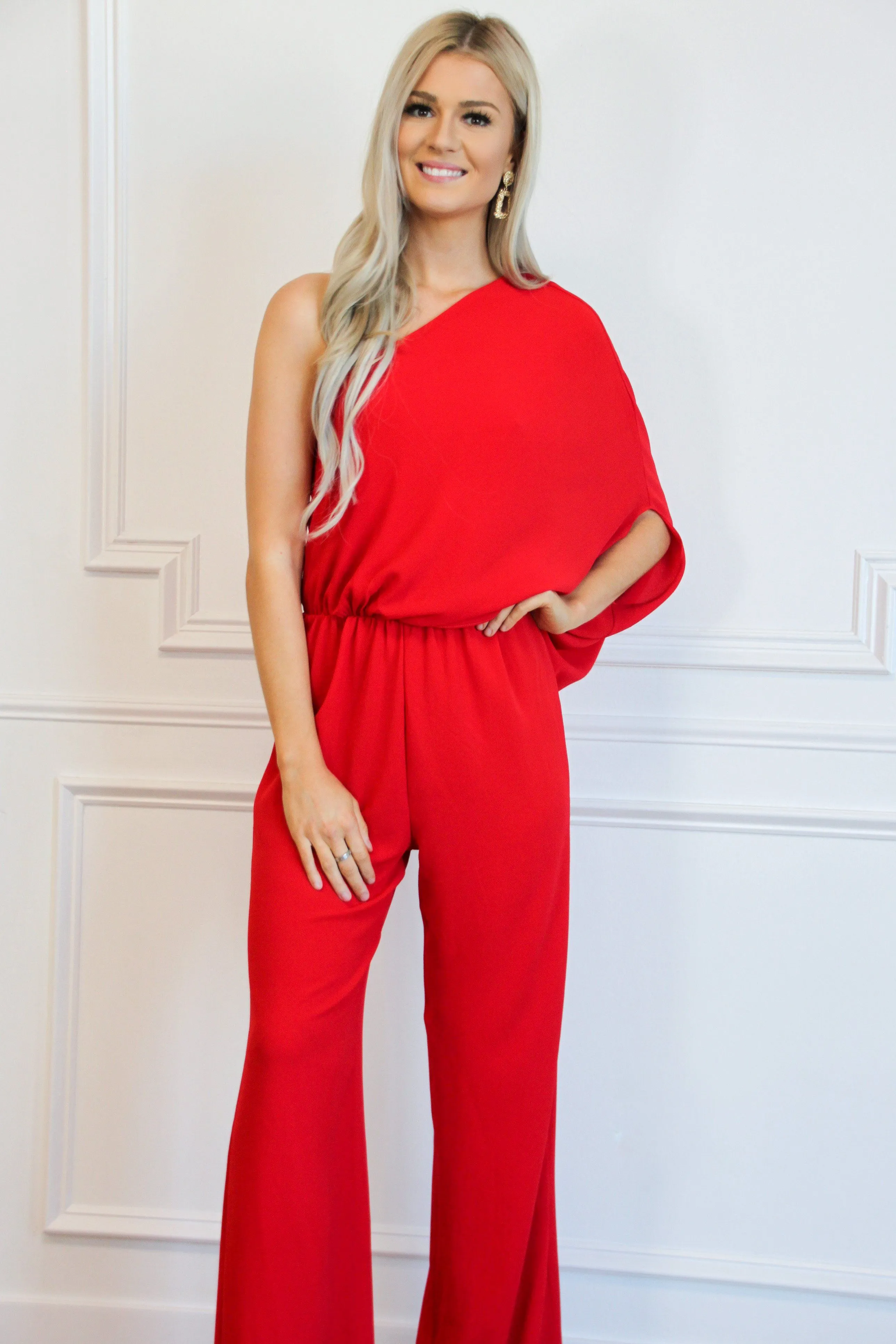 Don’t Start Now Jumpsuit: Red sold by Bella and Bloom product image thumbnail 3