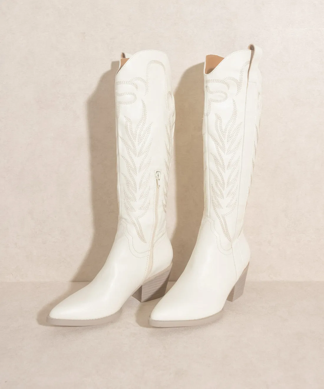 Samara Knee High Cowboy Boots: White sold by Bella and Bloom product image thumbnail 5
