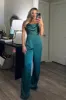 Know Your Worth Satin Jumpsuit: Emerald sold by Bella and Bloom