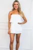 Kameryn Strapless Ruffle Romper: White sold by Bella and Bloom