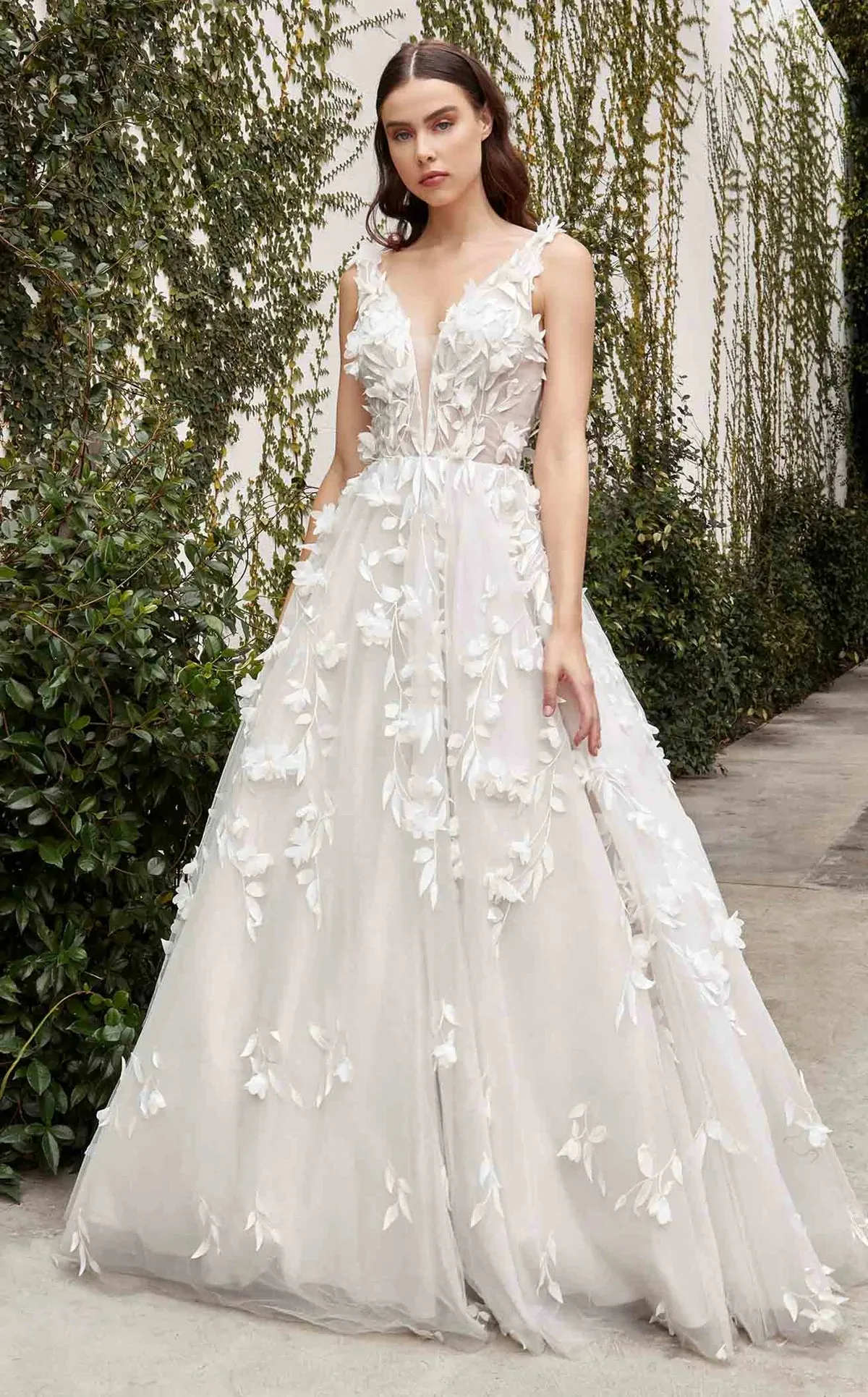 Liza Floral Applique Wedding Dress: Off White sold by Bella and Bloom product image thumbnail 5