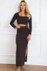 Fall Chic Sweater Two Piece Set: Chocolate sold by Bella and Bloom