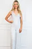 Made to Shine Sequin Cowl Neck Jumpsuit: White/Silver sold by Bella and Bloom