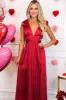 Katina Cutout Pleated Maxi Dress: Burgundy sold by Bella and Bloom