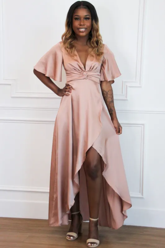 Before You Go Maxi Dress: Rose Gold sold by Bella and Bloom