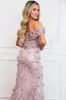 Liliana Floral Applique Formal Dress: Mauve sold by Bella and Bloom