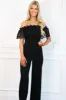Own the Room Off Shoulder Jumpsuit: Black sold by Bella and Bloom