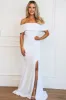 Timeless Beauty Off Shoulder Sequin Maxi Dress: White Velvet sold by Bella and Bloom