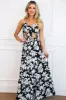 Breezy Come, Breezy Go Floral Cutout Maxi Dress: Black/White sold by Bella and Bloom