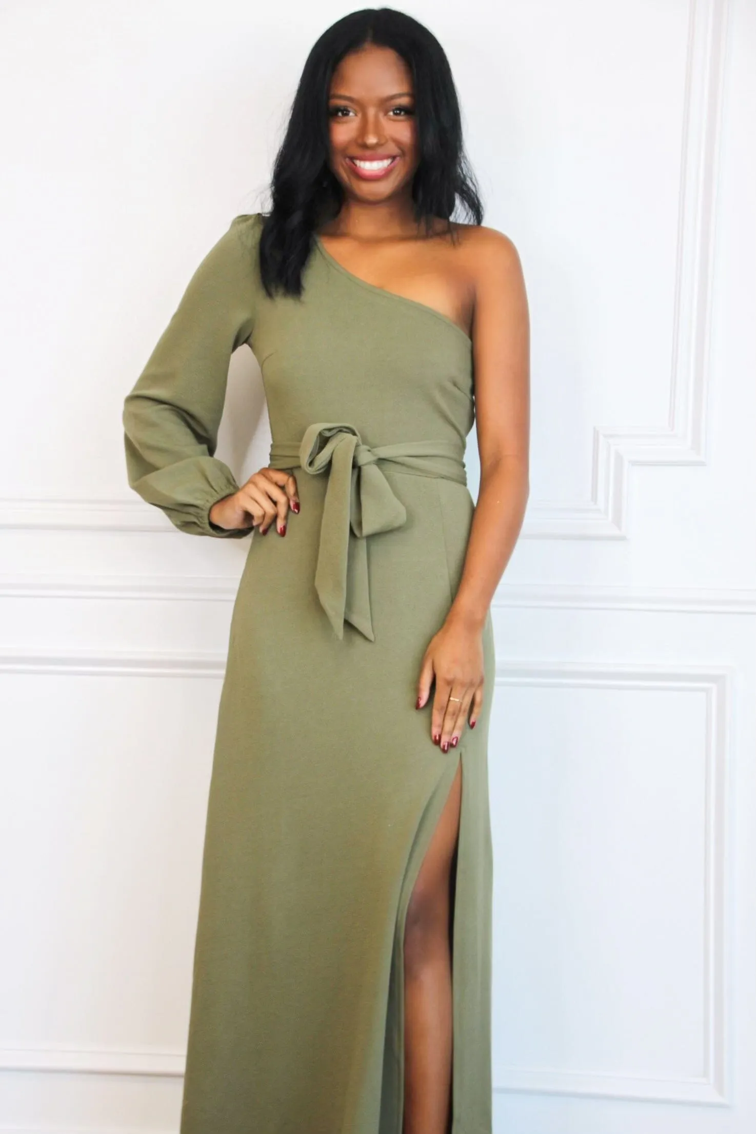 Spin You Around Maxi Dress: Olive sold by Bella and Bloom product image thumbnail 3