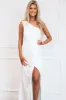 Power of Love Satin One Shoulder Maxi Dress: White sold by Bella and Bloom