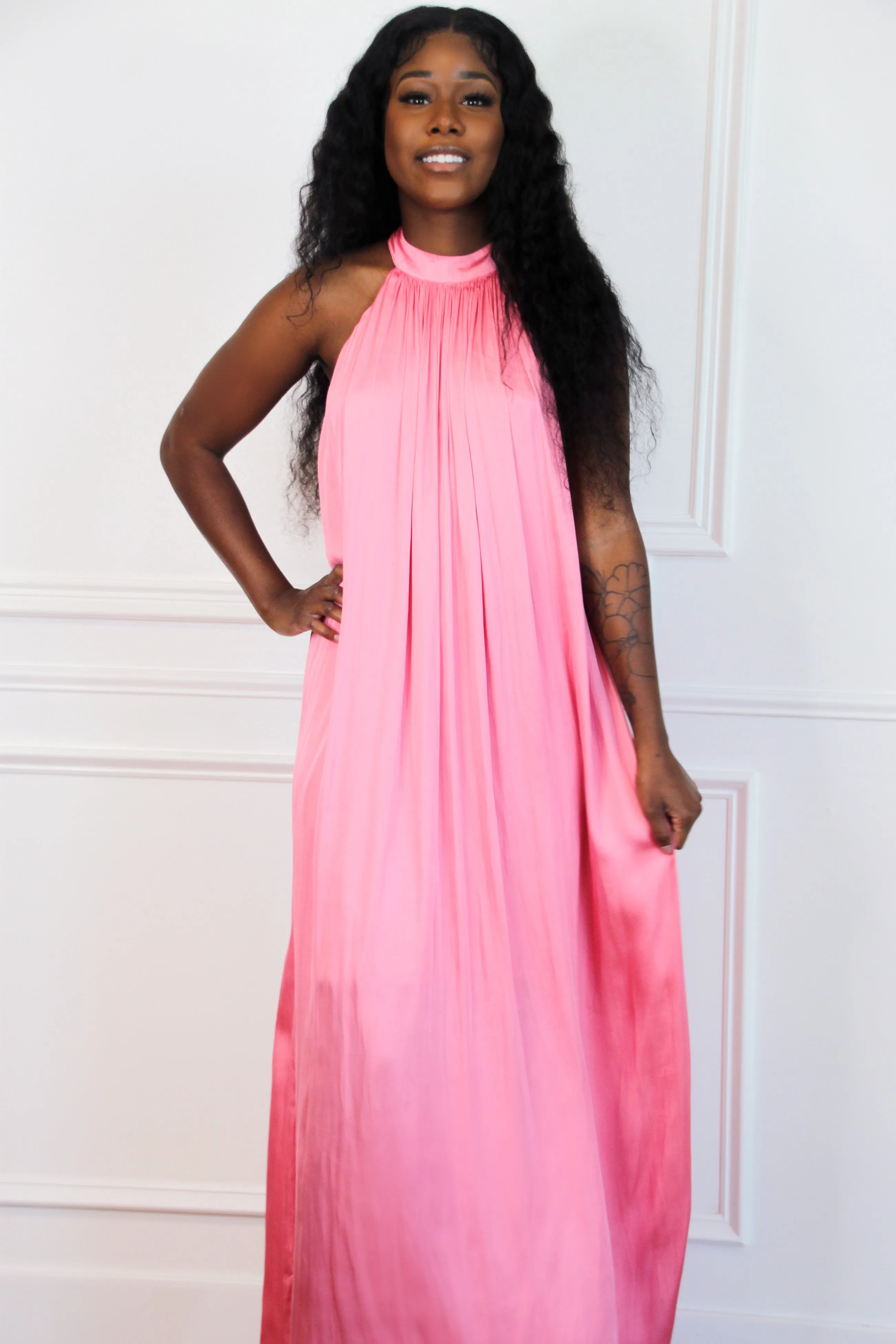 Sending Love Letters Maxi Dress: Pink sold by Bella and Bloom product image thumbnail 4