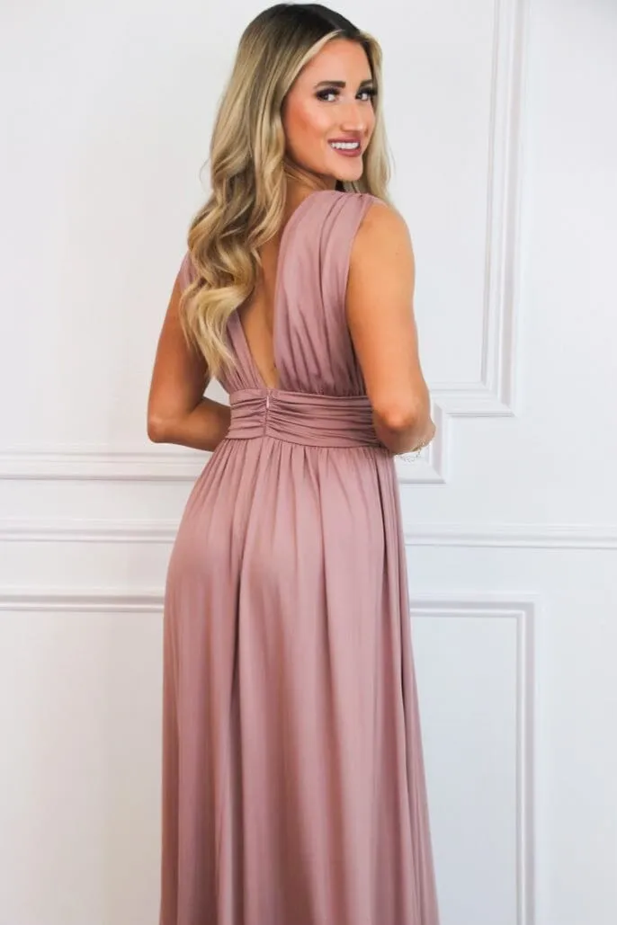 Selma V Neck Maxi Dress: Blush sold by Bella and Bloom product image thumbnail 2