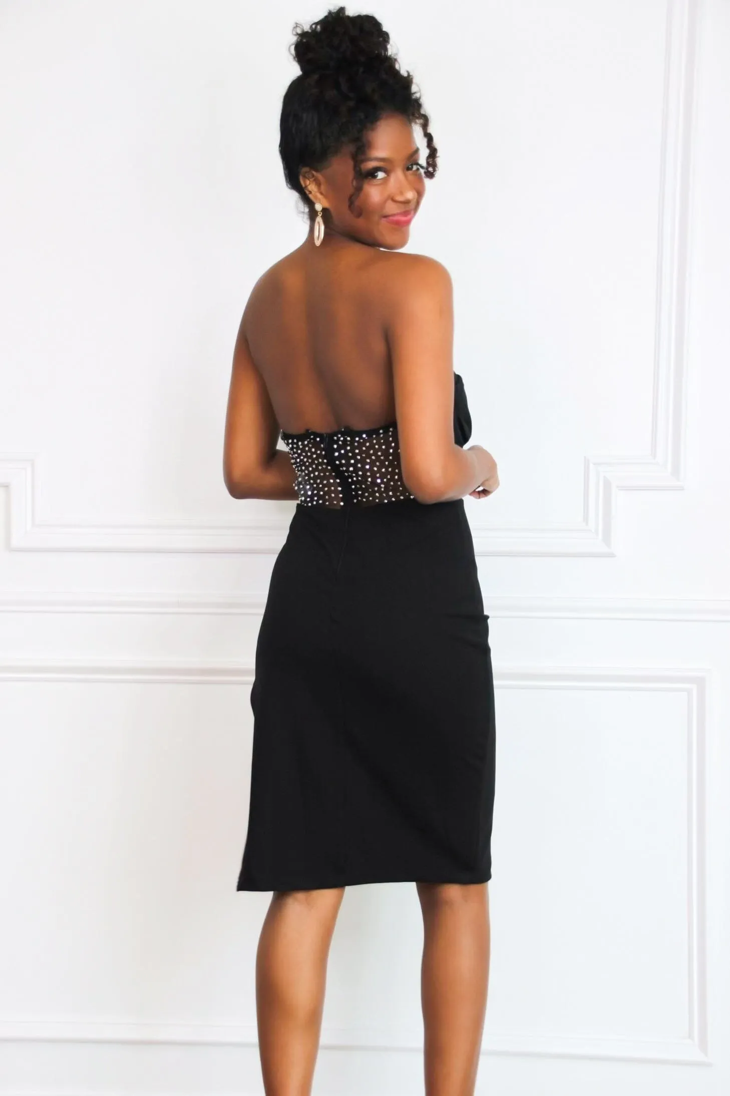 Twilight Embellished Midi Dress: Black sold by Bella and Bloom product image thumbnail 3