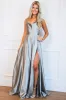 Tonight's the Night Satin Formal Dress: Dark Silver sold by Bella and Bloom