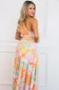 Shoreside Abstract One Shoulder Maxi Dress: Pink/Orange Multi sold by Bella and Bloom