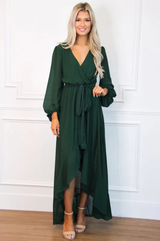 Found Your Love Maxi Dress: Emerald sold by Bella and Bloom