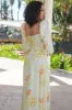 Chasing Daisies Floral Maxi Dress: White/Yellow sold by Bella and Bloom