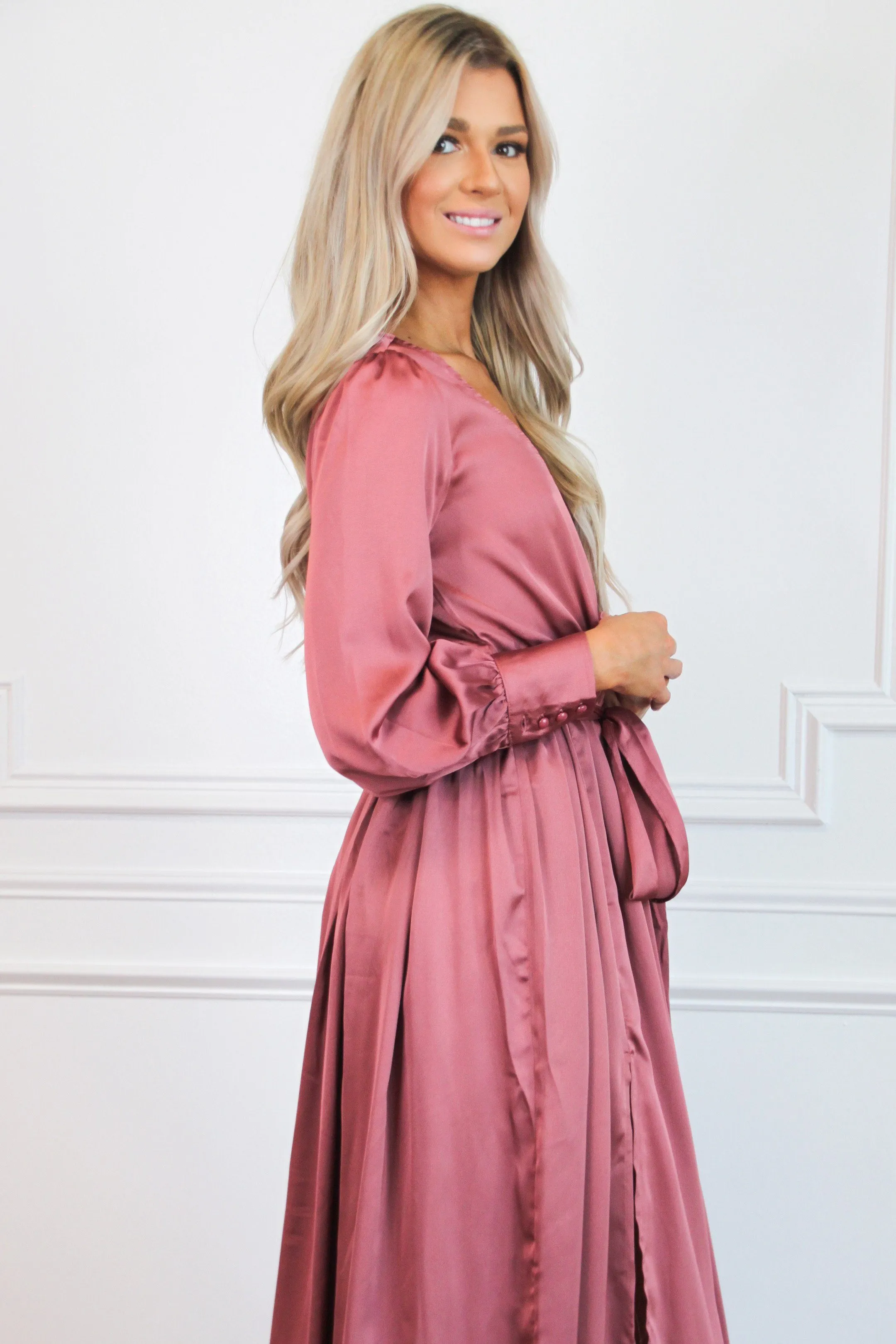 Winter Beauty Maxi Dress: Mauve sold by Bella and Bloom product image thumbnail 2