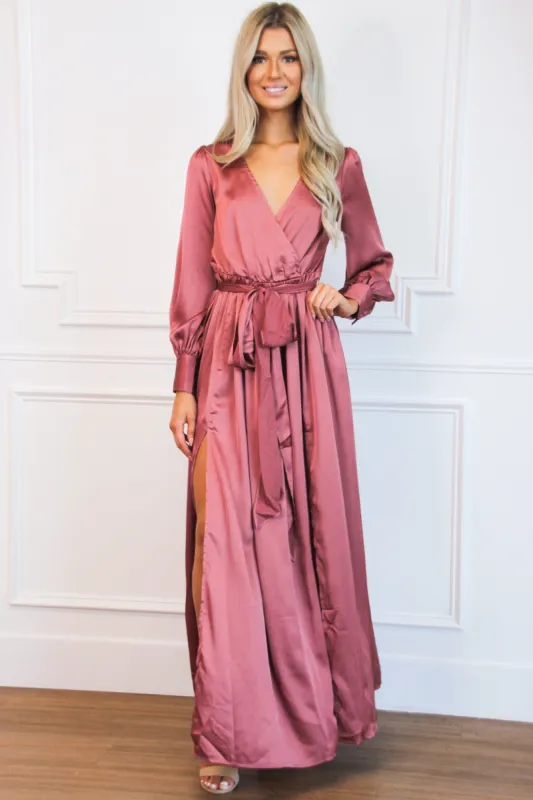 Winter Beauty Maxi Dress: Mauve sold by Bella and Bloom