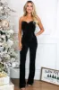 Put a Bow on It Velvet Jumpsuit: Black sold by Bella and Bloom