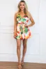 Antigua Tropical Print Romper: White/Orange Multi sold by Bella and Bloom