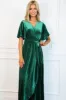 Winter Wonders Velvet Wrap Maxi Dress: Emerald sold by Bella and Bloom