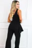 Emersyn One Shoulder Ruffle Jumpsuit: Black sold by Bella and Bloom