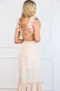 Floral Fantasy Ruffle Cutout Maxi Dress: Light Pink sold by Bella and Bloom