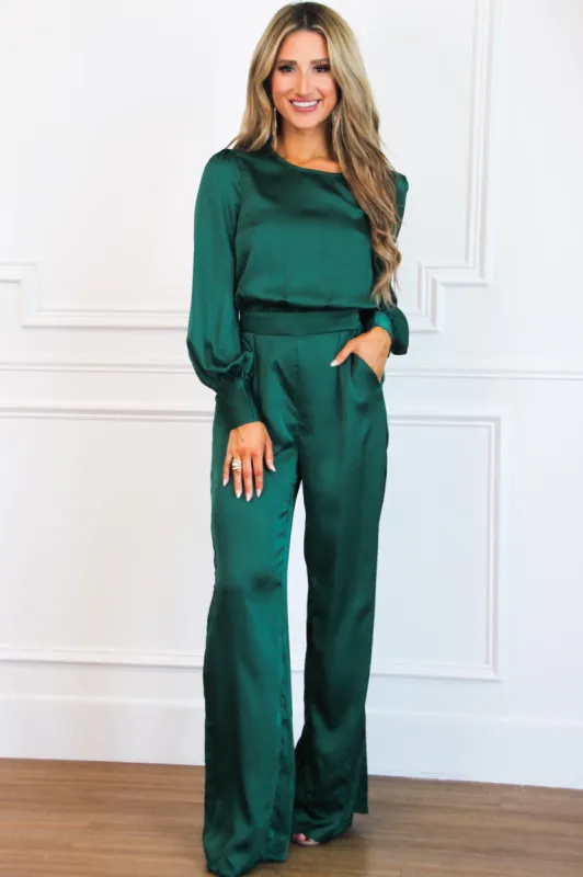 Winter Chic Jumpsuit: Emerald sold by Bella and Bloom